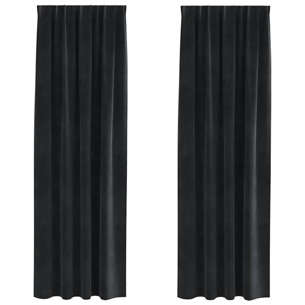 vidaXL Verdunkelungsvorh&auml;nge 2 pcs Schwarz 140 x 260 cm Samt