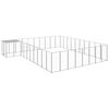 vidaXL Hundezwinger Silbern 25,41 m&sup2; Stahl