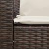 vidaXL Gartensofa mit Kissen Braun Poly Rattan