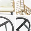 vidaXL Garten Essgruppe 3 pcs Braun und Creme Poly-Rattan, Stahl