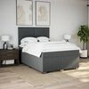 vidaXL Boxspringbett mit Matratze Dunkelgrau 140x190 cm Stoff