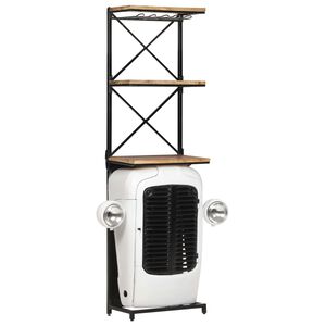 vidaXL Traktor-Weinschrank Wei&szlig; 49x31x172 cm Raues Mangoholz