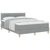 vidaXL Boxspringbett mit Kissen Hellgrau 160 x 200 cm Stoff