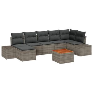 vidaXL Garten-Sofa-Set 8 pcs Grau