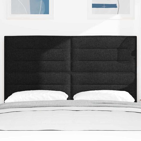 vidaXL LED Kopfteil mit LED-Lichtleisten Schwarz 160 cm Polyester