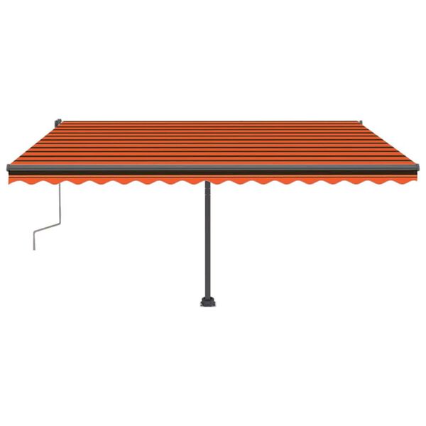 vidaXL Markise Manuell Einziehbar mit LED 400x300 cm Orange und Braun