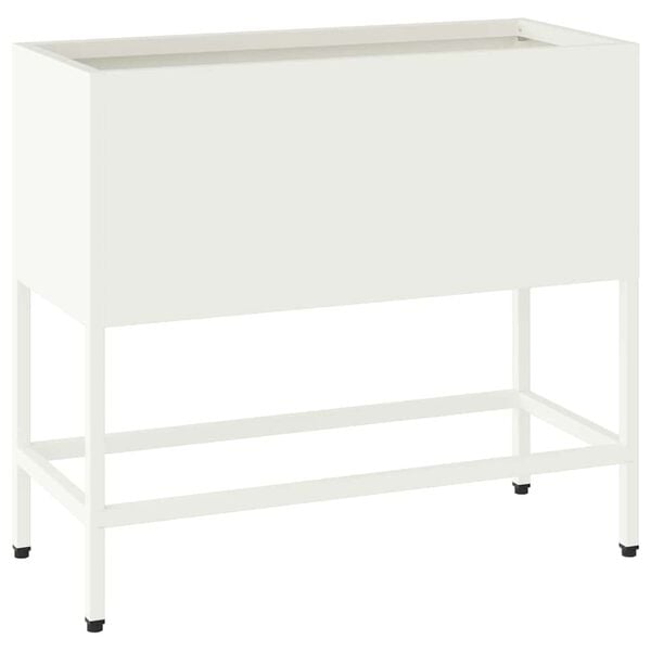 vidaXL Hochbeet Gartenpflanzer Wei&szlig; 60 x 26 x 48 cm Stahl
