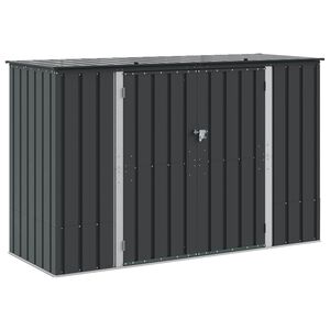 vidaXL Gartenlagerbox Schwarz 214 x 82 x 132 cm Stahl