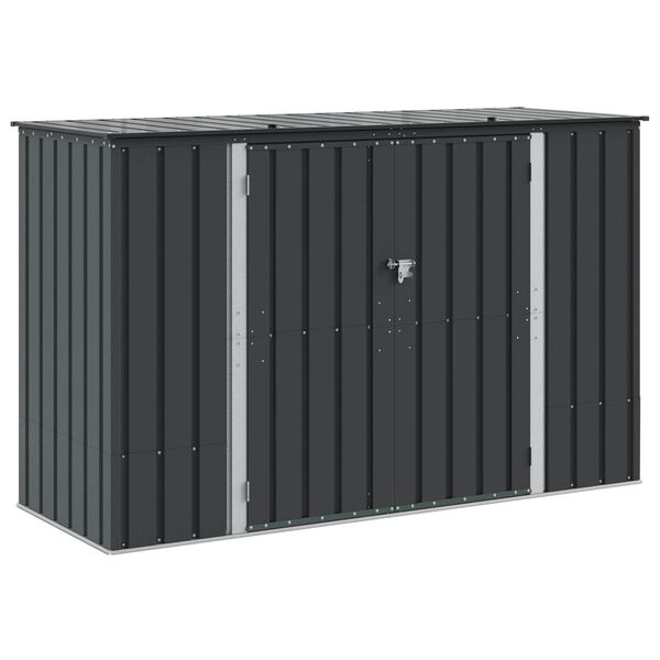 vidaXL Gartenlagerbox Schwarz 214 x 82 x 132 cm Stahl