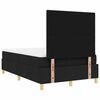 vidaXL LED Boxspringbett mit Matratze Schwarz 120 x 200 cm Stoff