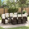 vidaXL Garten Essgruppe mit Kissen 9 pcs Braun Poly-Rattan