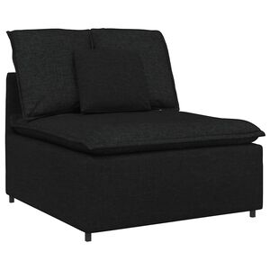 vidaXL Modulares Sofa Mittelmodul mit Kissen Schwarz 100 cm