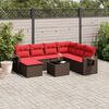 vidaXL 8-teiliges Gartensofa-Set mit Kissen, braun, Polyrattan