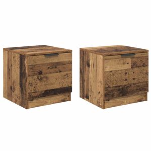 vidaXL Bettschrank 2 pcs Altholz 40 x 39 x 40 cm Holzwerkstoff