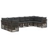 vidaXL Gartensofa-set 10 Stk. Grau Poly-Rattan