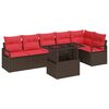 vidaXL Gartensofa-set 7 stk. Braun Poly Rattan