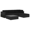 vidaXL 5-tlg. Garten-Lounge-Set mit Auflagen Poly Rattan Schwarz