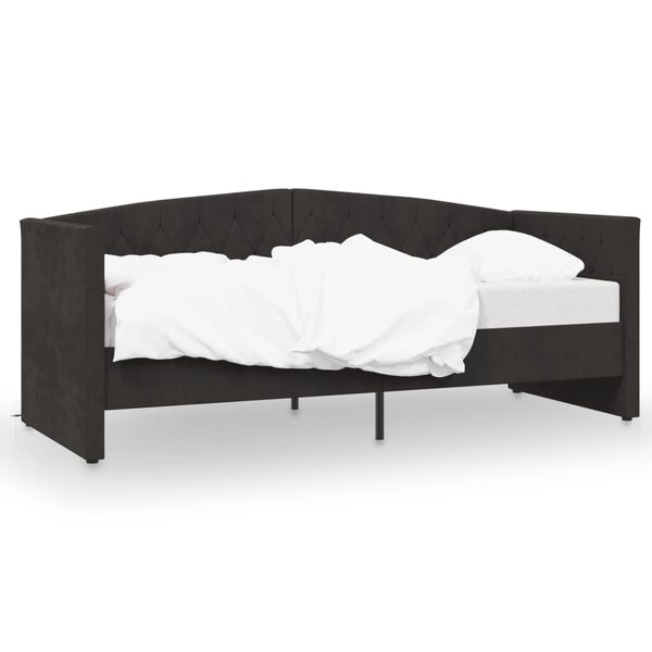 vidaXL Tagesbett USB Schwarz Samt 90x200 cm