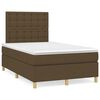 vidaXL Boxspringbett mit Matratze & LED Dunkelbraun 120x190 cm Stoff