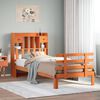 vidaXL Massivholzbett mit Regal ohne Matratze Wachsbraun 100x200 cm