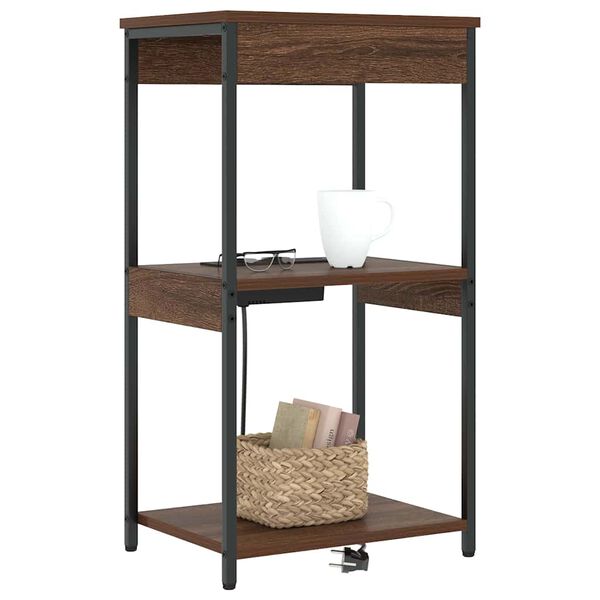 vidaXL Nachttisch Braun Eichen-Optik 41 x 31 x 76 cm Holzwerkstoff