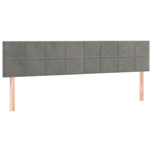 vidaXL Kopfteile Hellgrau 160x5x78/88 cm Samt