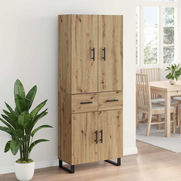 vidaXL Highboard mit Schubladen 2 pcs Artisan-Eiche 69,5 x 34 x 180 cm