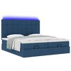 vidaXL Ottoman-Bett mit Matratzen & LEDs Blau 180x200 cm Stoff
