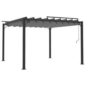 vidaXL Pergola mit Lamellendach 3x3 m Anthrazit Stoff und Aluminium