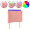 vidaXL LED Kopfteil Rosa 83x16x118/128 cm Samt