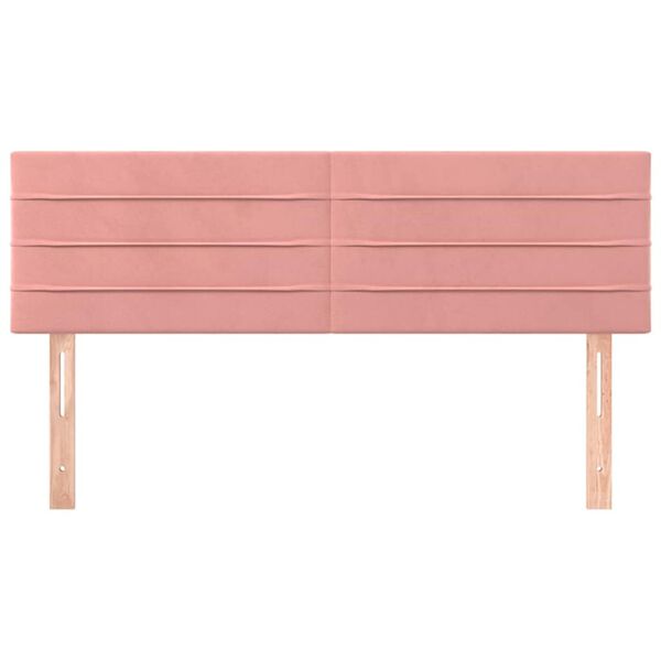 vidaXL Kopfteile 2 Stk. Rosa 72x5x78/88 cm Samt