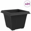 vidaXL Quadratischer Blumentopf 24 pcs Schwarz 28,5 x 28,5 x 22 cm