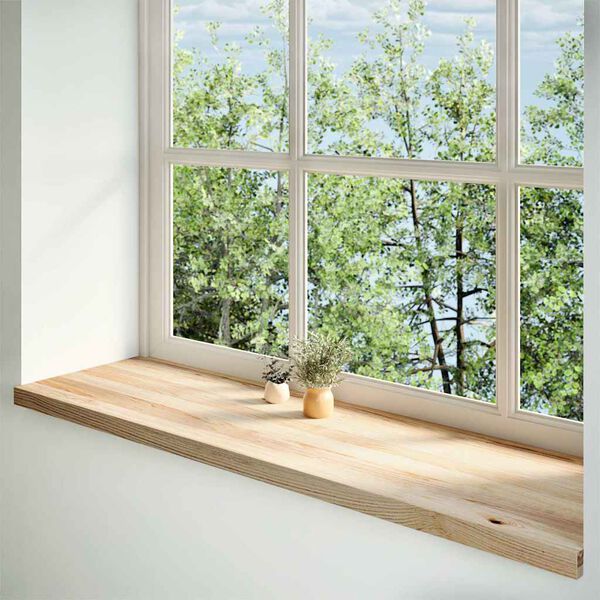 vidaXL Fensterb&auml;nke 2 Stk. Unbehandelt 140x40x2 cm Massivholz Eiche