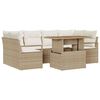 vidaXL Garten-Sofa-Set 7 Stk. Beige Poly Rattan