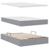 vidaXL Bett mit Stauraum und LED mit LED Hellgrau 120 x 200 cm Stoff