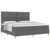 vidaXL Boxspringbett mit Matratze Dunkelgrau 200 x 200 cm Stoff