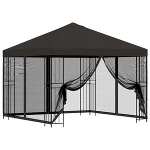 vidaXL Garten Pavillon mit Seitenw&auml;nden 3 x 3 m Anthrazit