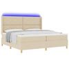 vidaXL Boxspringbett mit Matratze Creme 200 x 200 cm Stoff
