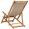vidaXL Strandst&uuml;hle 2 Stk. Klappbar Beige Stoff und Massivholz
