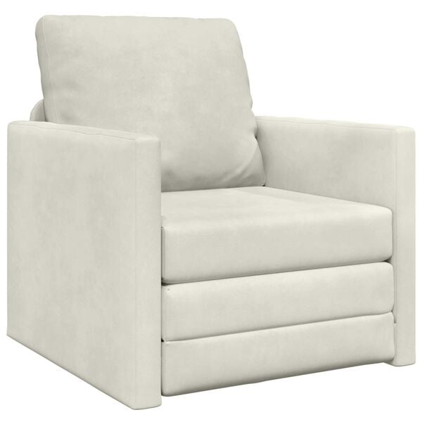 vidaXL Schlafsofa 60cm Creme Samt