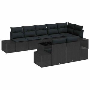 vidaXL Gartensofa-set mit Speicher Schwarz Poly Rattan