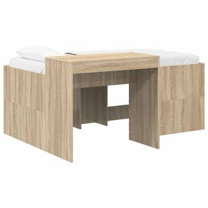 vidaXL Hochbett mit Schreibtisch f&uuml;r Kinder Sonoma-Eiche 80 x 160 cm