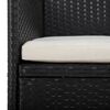 vidaXL 3-tlg. Garten-Essgruppe Poly Rattan und Hartglas Schwarz