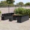 vidaXL Gartensofa-set mit Kissen 11 pcs Schwarz Poly-Rattan