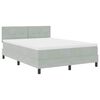 vidaXL Boxspringbett mit Matratze Hellgrau 140 x 200 cm Samt
