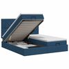 vidaXL Ottoman Bett mit Matratze mit Kopfteil 2 Stk. Blau Stoff