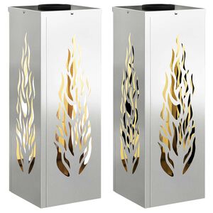 vidaXL Solar LED Weg Licht 2 stk. Warmes Wei&szlig; 18 x 18 x 50 cm