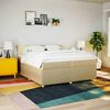 vidaXL Boxspringbett mit Matratze Creme 200x200 cm Stoff