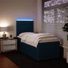vidaXL Boxspringbett mit Matratze Blau 100x200 cm Samt