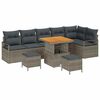 vidaXL Garten-Sofa-Set mit Kissen mit Speicher mit Kissen 9 pcs Grau